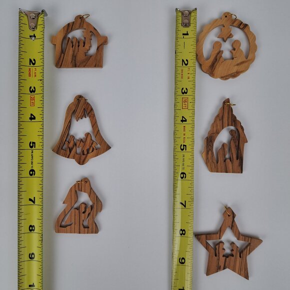 Olive Wood Holy Land Ornaments Handcrafted Lot of 12 - Picture 16 of 16